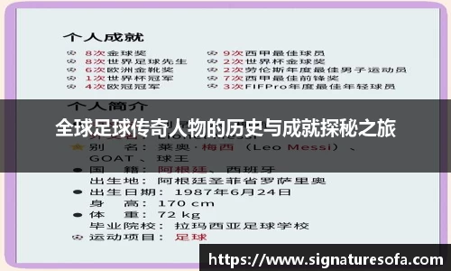 全球足球传奇人物的历史与成就探秘之旅